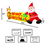 Merry Christmas Tree Arch Santa Claus Sleigh Inflatable Decoration Home Outdoor With LED Light