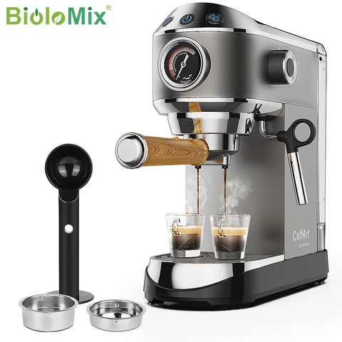 BioloMix 20 Bar Semi Automatic Powder Coffee Machine,with Milk Steam