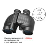 1500m Marine Binoculars for Adults 8x40 with Rangefinder and Compass