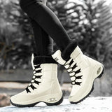 New Winter Women Boots High Quality Keep Warm Mid-Calf Snow Boots Women Lace-up