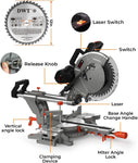 12-inch Compound Miter Saw with Double Bevel Cutting Laser Guide