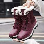 TUINANLE Ankle Boots Women Winter Shoes Keep Warm Non-slip Black Snow Boots