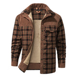 Winter Men's Shirt Jacket Large Size Cotton Coat Men's Long-sleeved Plush