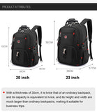 Waterproof 20 Inch Laptop Backpacks USB Charging School Bag