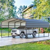 12 x 20 ft Carport with Galvanized Steel Roof - 12' x 20' x 8.4' Multi-Use Shelter