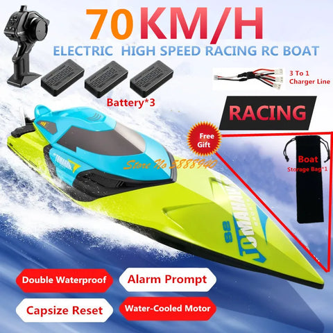 Double Waterproof Electric RC High Speed Racing Boats 200M 50CM Water Sensor