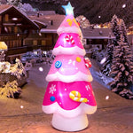 Merry Christmas Tree Arch Santa Claus Sleigh Inflatable Decoration Home Outdoor With LED Light