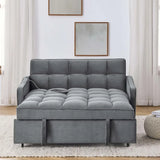 3 in 1 Sleeper Sofa Couch Bed with USB & Type C Port 52" Small Modern Convertible Tufted Velvet Loveseat