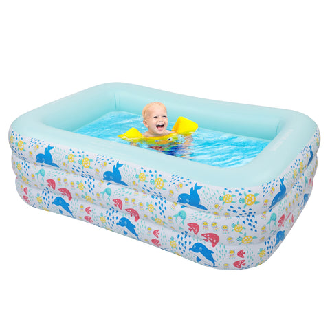Inflatable Swim Pool for Kids Indoor&Outdoor PVC 210x140x60