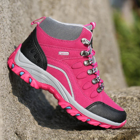 Fashion Spring Outdoor Hiking Shoes Ladies High Top Non-slip