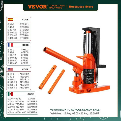 VEVOR Hydraulic Toe Jack 2.5 Ton On Toe  Jack Lift 5 Ton On Top Lift Capacity Machine