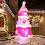 Merry Christmas Tree Arch Santa Claus Sleigh Inflatable Decoration Home Outdoor With LED Light