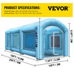 VEVOR Inflatable Paint Booth 20x10x8.2 ft Large Spray Booth Car Parking Painting Tent