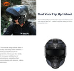 Motorcycle Helmet Dual Visor Modular Flip up Full Face Helmet