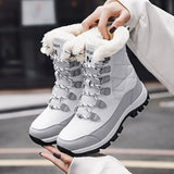 TUINANLE Ankle Boots Women Winter Shoes Keep Warm Non-slip Black Snow Boots