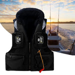 Professional Fishing Life Vest Multi-pocket Detachable Large Buoyancy Assist Comfortable