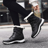 TUINANLE Ankle Boots Women Winter Shoes Keep Warm Non-slip Black Snow Boots