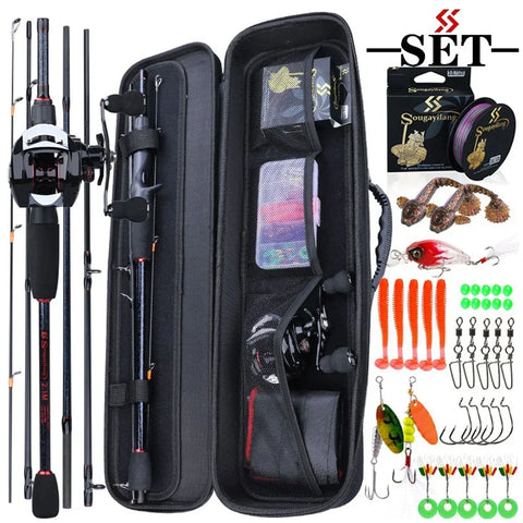 Sougayilang Fishing Rods and Reels Set Bag Portable