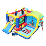 7 in1 Inflatable slide water park trampoline bouncing garden w/ splash pool&water