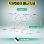 VEVOR Walk-in Tunnel Greenhouse Galvanized Frame & Waterproof Cover 15x7x7/10x7x7/20x10x7/12x7x7 ft Greenhouse