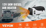 VEVOR 5KW Car Heater 12V Diesel Air Heater With LCD Switch Silencer for RV