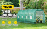 VEVOR Walk-in Tunnel Greenhouse Galvanized Frame & Waterproof Cover 15x7x7/10x7x7/20x10x7/12x7x7 ft Greenhouse