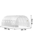 VEVOR Walk-in Tunnel Greenhouse Galvanized Frame & Waterproof Cover 15x7x7/10x7x7/20x10x7/12x7x7 ft Greenhouse