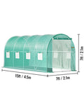 VEVOR Walk-in Tunnel Greenhouse Galvanized Frame & Waterproof Cover 15x7x7/10x7x7/20x10x7/12x7x7 ft Greenhouse