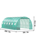 VEVOR Walk-in Tunnel Greenhouse Galvanized Frame & Waterproof Cover 15x7x7/10x7x7/20x10x7/12x7x7 ft Greenhouse