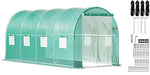 VEVOR Walk-in Tunnel Greenhouse Galvanized Frame & Waterproof Cover 15x7x7/10x7x7/20x10x7/12x7x7 ft Greenhouse