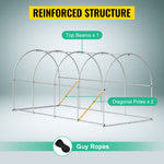 VEVOR Walk-in Tunnel Greenhouse Galvanized Frame & Waterproof Cover 15x7x7/10x7x7/20x10x7/12x7x7 ft Greenhouse