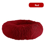 Donut Dog Bed Warm Soft Long Plush Pet Cushion - rloutdoorshop