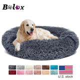 Donut Dog Bed Warm Soft Long Plush Pet Cushion - rloutdoorshop