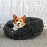 Donut Dog Bed Warm Soft Long Plush Pet Cushion - rloutdoorshop