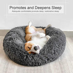 Donut Dog Bed Warm Soft Long Plush Pet Cushion - rloutdoorshop