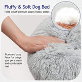 Donut Dog Bed Warm Soft Long Plush Pet Cushion - rloutdoorshop