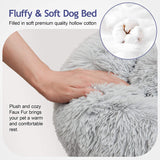 Donut Dog Bed Warm Soft Long Plush Pet Cushion - rloutdoorshop