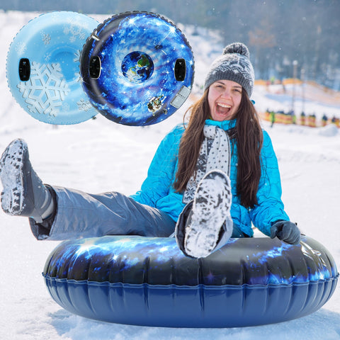Snow Toy Winter Inflatable Ski Circle Inflatable Sled With Handle