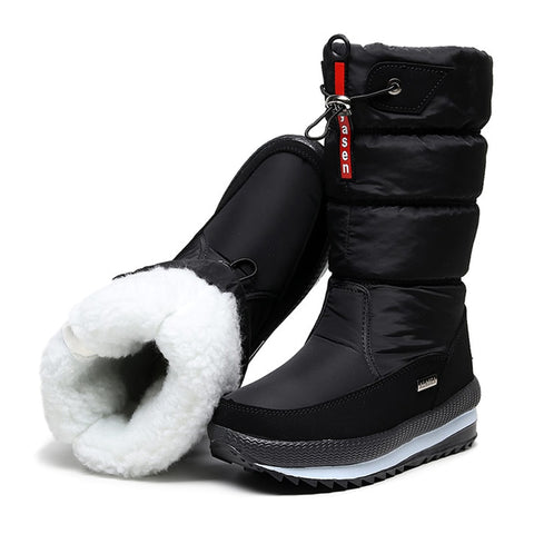 Women Snow Boots Platform Winter Boots Thick Plush Waterproof Non-slip
