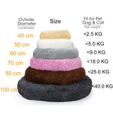 Donut Dog Bed Warm Soft Long Plush Pet Cushion - rloutdoorshop