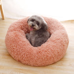 Donut Dog Bed Warm Soft Long Plush Pet Cushion - rloutdoorshop