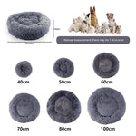 Donut Dog Bed Warm Soft Long Plush Pet Cushion - rloutdoorshop