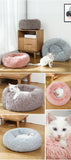 Donut Dog Bed Warm Soft Long Plush Pet Cushion - rloutdoorshop