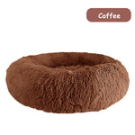 Donut Dog Bed Warm Soft Long Plush Pet Cushion - rloutdoorshop