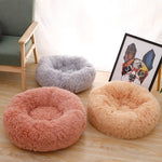 Donut Dog Bed Warm Soft Long Plush Pet Cushion - rloutdoorshop