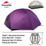 Nature hike Mongar 2 Tent 2 Person Backpacking Tent 20D Ultralight Travel Tent