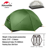 Nature hike Mongar 2 Tent 2 Person Backpacking Tent 20D Ultralight Travel Tent